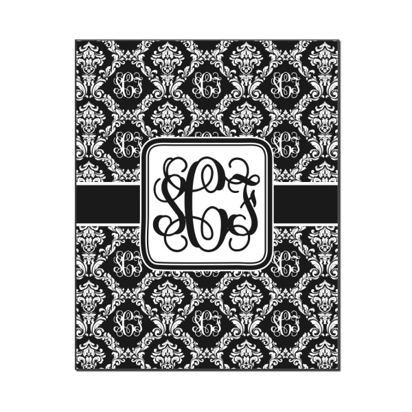 Custom Monogrammed Damask Wood Print - 16x20