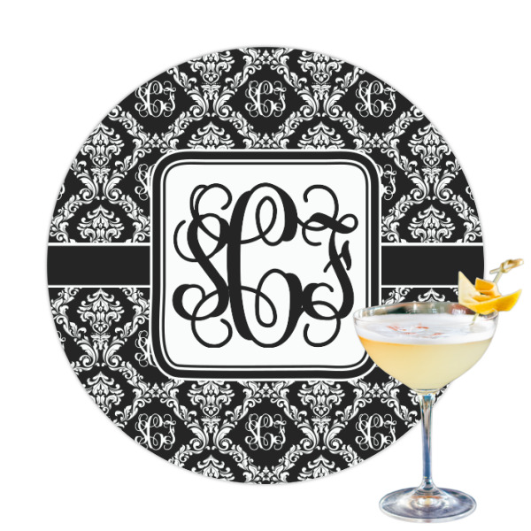 Custom Monogrammed Damask Printed Drink Topper