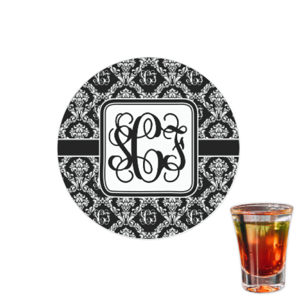 Custom Monogrammed Damask Printed Drink Topper - 1.5"