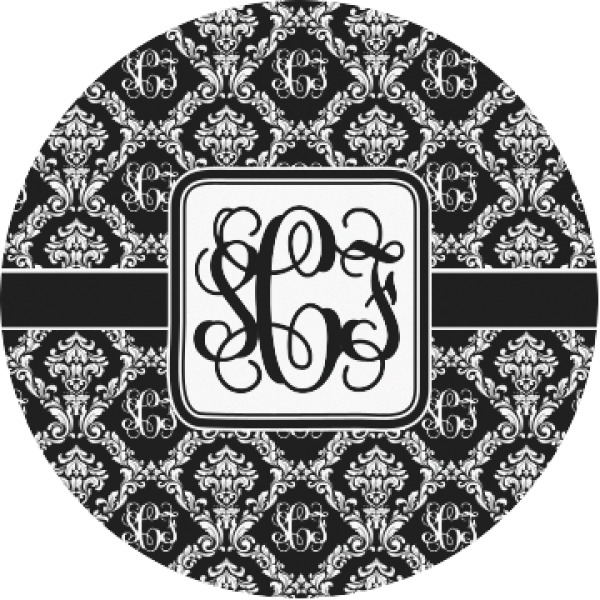 Custom Monogrammed Damask Multipurpose Round Labels - 1"