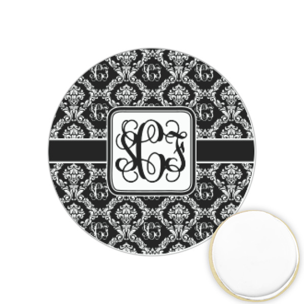 Custom Monogrammed Damask Printed Cookie Topper - 1.25"