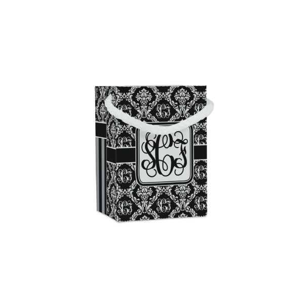 Custom Monogrammed Damask Jewelry Gift Bags - Matte