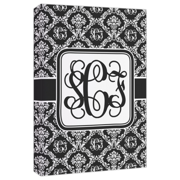 Custom Monogrammed Damask Canvas Print - 20x30