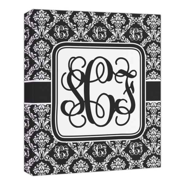 Custom Monogrammed Damask Canvas Print - 20x24