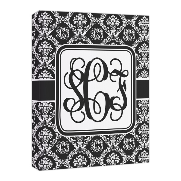 Custom Monogrammed Damask Canvas Print - 16x20