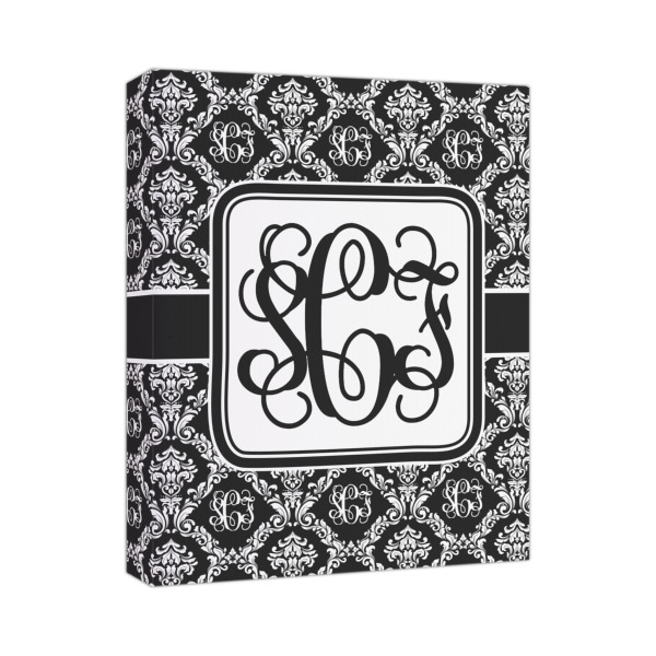 Custom Monogrammed Damask Canvas Print