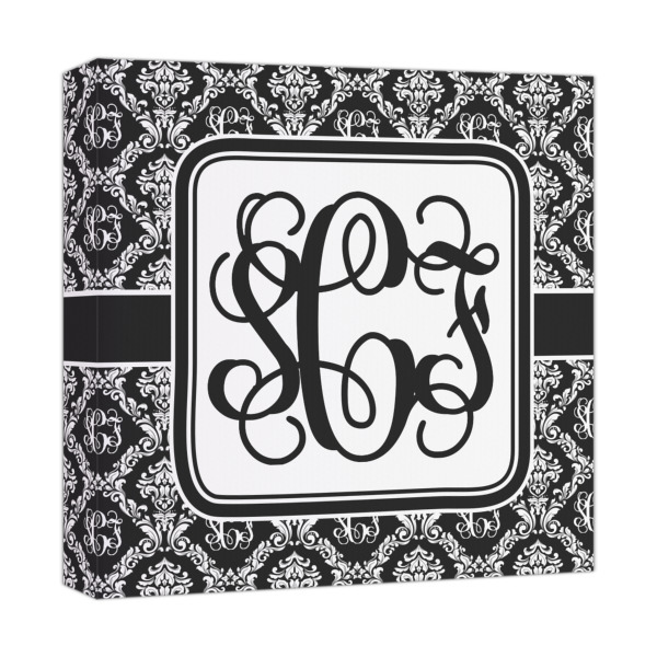 Custom Monogrammed Damask Canvas Print - 12x12