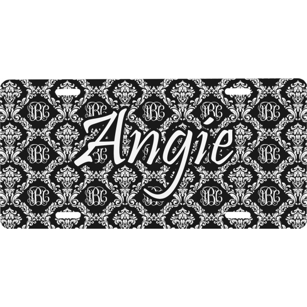 Custom Monogrammed Damask Front License Plate (Personalized)