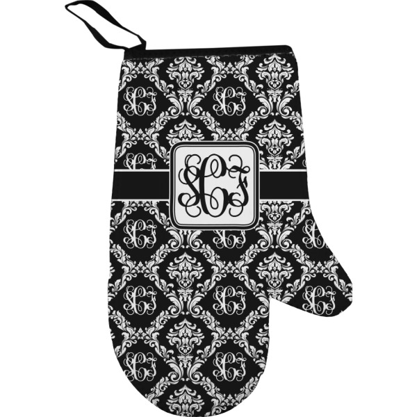 Custom Monogrammed Damask Oven Mitt (Personalized)