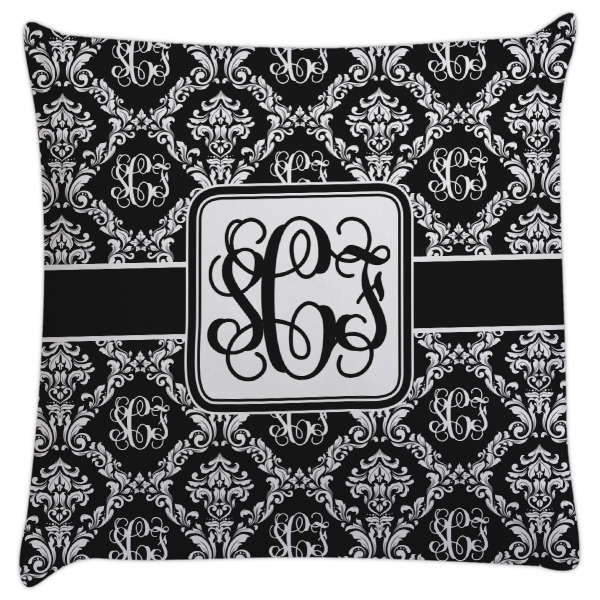 Custom Monogrammed Damask Decorative Pillow Case (Personalized)