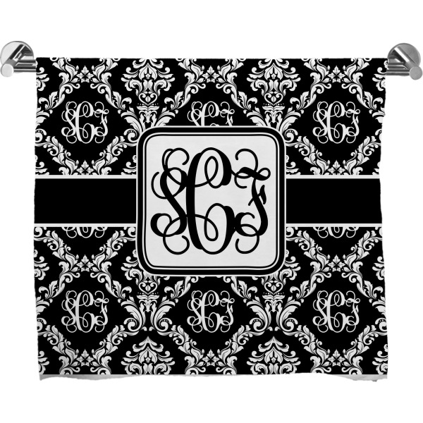 Custom Monogrammed Damask Bath Towel (Personalized)