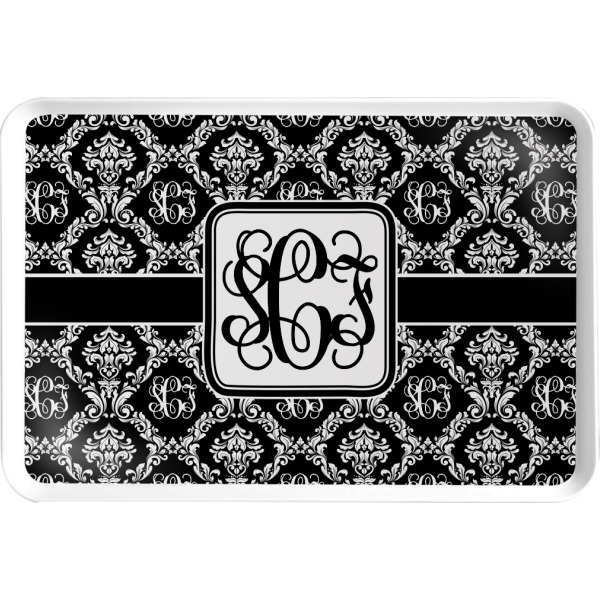 Custom Monogrammed Damask Serving Tray (Personalized)