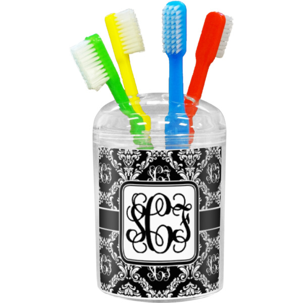 Custom Monogrammed Damask Toothbrush Holder (Personalized)