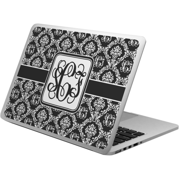 Custom Monogrammed Damask Laptop Skin - Custom Sized (Personalized)