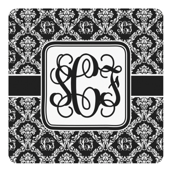 Custom Monogrammed Damask Square Decal - Large (Personalized)