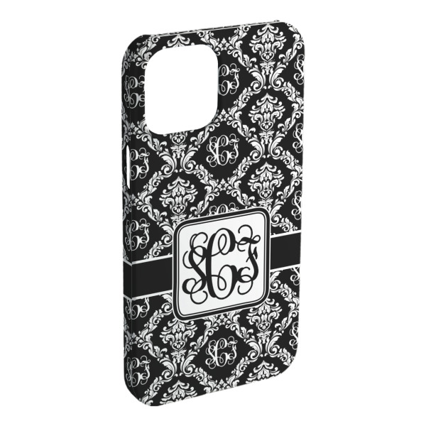 Custom Monogrammed Damask iPhone Case - Plastic