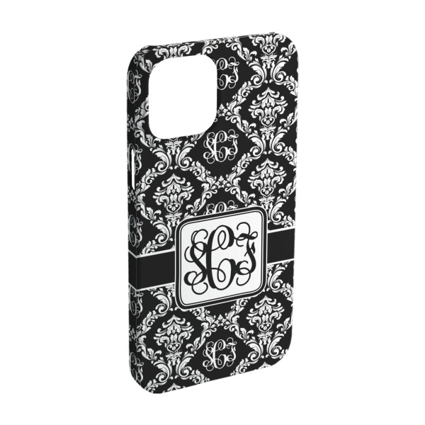 Custom Monogrammed Damask iPhone Case - Plastic - iPhone 15