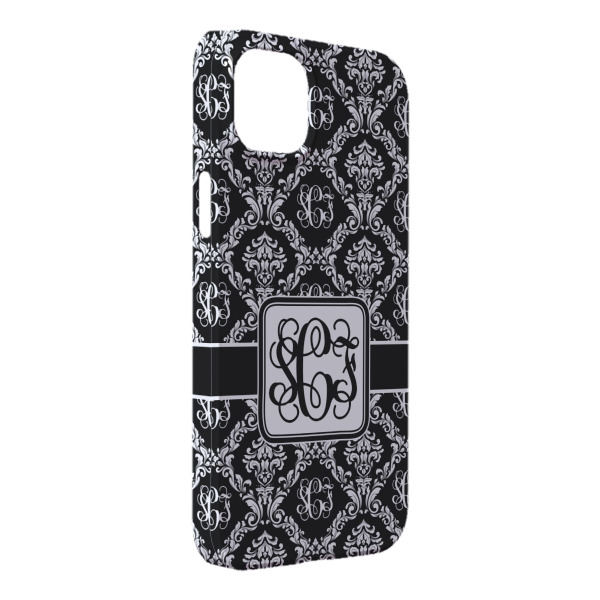 Custom Monogrammed Damask iPhone Case - Plastic - iPhone 14 Pro Max