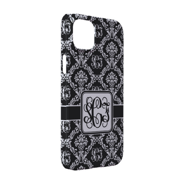 Custom Monogrammed Damask iPhone Case - Plastic - iPhone 14 Pro