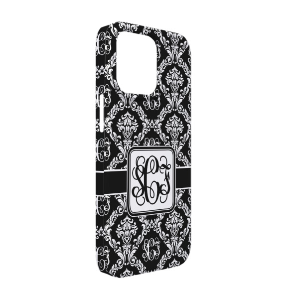 Custom Monogrammed Damask iPhone Case - Plastic - iPhone 13 Pro