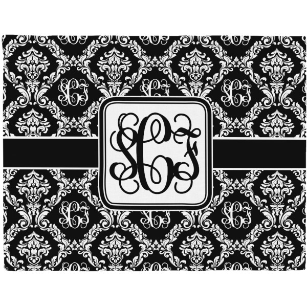 Custom Monogrammed Damask Woven Fabric Placemat - Twill