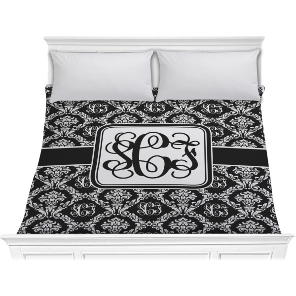 Custom Monogrammed Damask Comforter - King (Personalized)