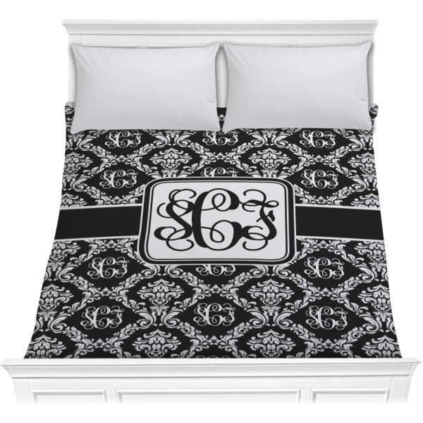 Custom Monogrammed Damask Comforter - Full / Queen (Personalized)