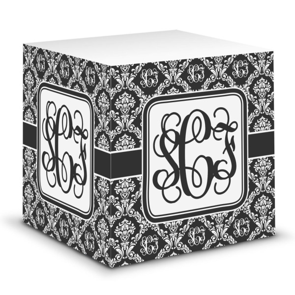 Custom Monogrammed Damask Sticky Note Cube (Personalized)