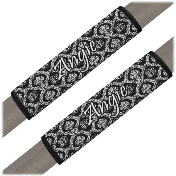 Custom Monogrammed Damask Seat Belt Covers (Set of 2) (Personalized)