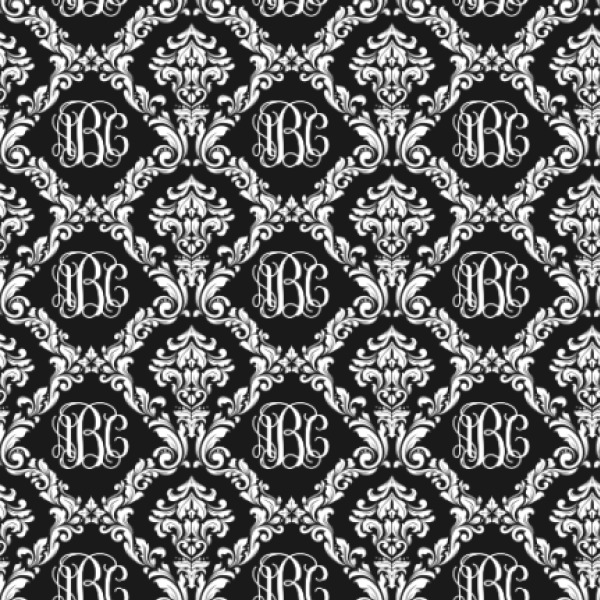 Custom Monogrammed Damask Wallpaper & Surface Covering (Water Activated 24"x 24" Sample)