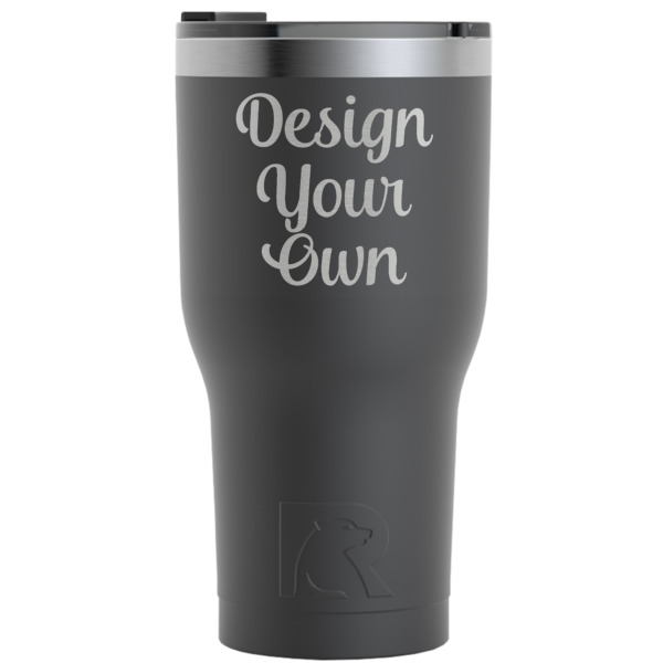 Custom Design Your Own RTIC Tumbler - Black - Laser Engraved - Single-Sided