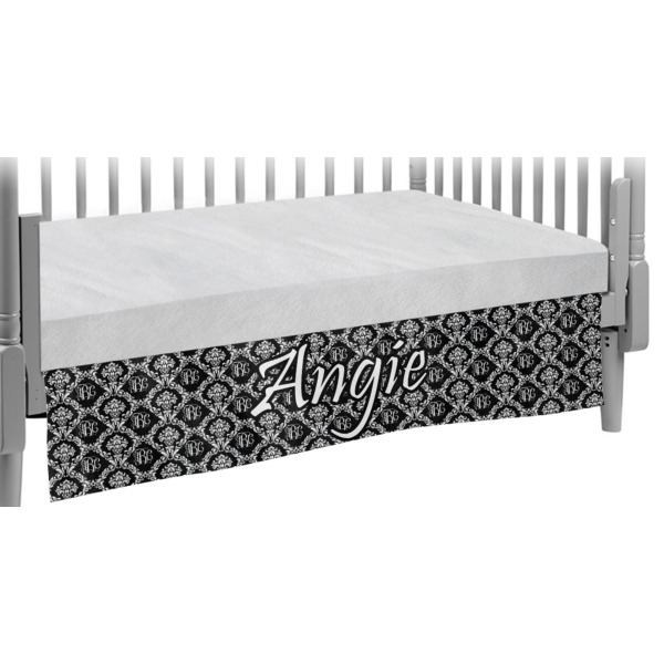 Custom Monogrammed Damask Crib Skirt (Personalized)