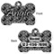 Custom Design - Bone Shaped Dog ID Tag - Small - Front & Back View