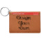 Custom Design - Cognac Leatherette Keychain ID Holders - Front Credit Card