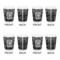 Custom Design - Ceramic Shot Glass - White - Set of 4 - Front & Back