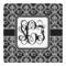 Monogrammed Damask Square Decal - XLarge (Personalized)