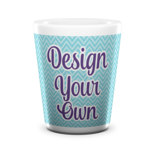 Custom Design Your Own Ceramic Shot Glass - 1.5 oz - White - Single