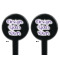 Custom Design - Black Plastic 7" Stir Stick - Double Sided - Round - Front & Back