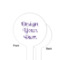 Custom Design - White Plastic 4" Food Pick - Round - Single Sided - Front & Back