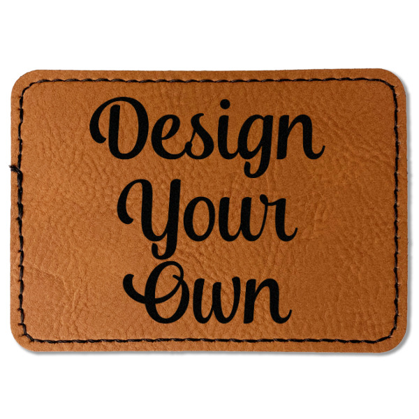 Custom Design Your Own Faux Leather Iron On Patch - Rectangle