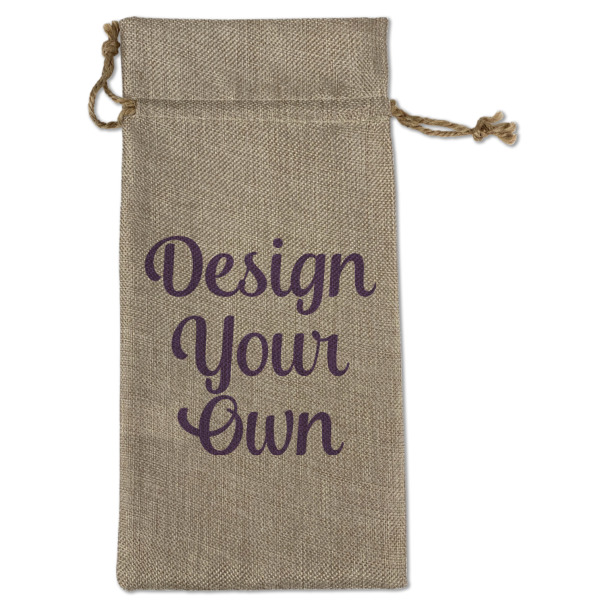 Custom Design Your Own Burlap Gift Bag - Large - Single-Sided