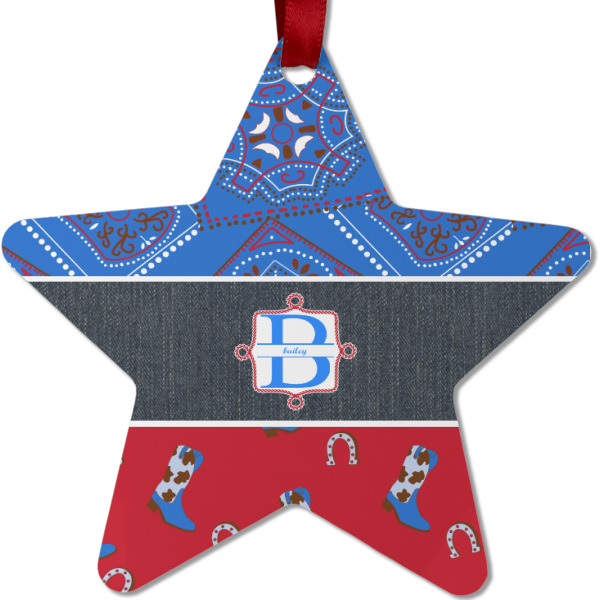 Custom Design Your Own Metal Star Ornament - Double-Sided