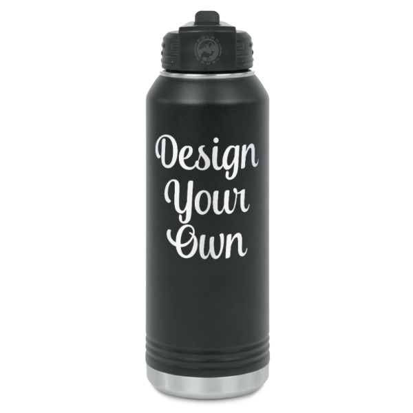 Custom Design Your Own Water Bottles - Laser Engraved - Double-Sided