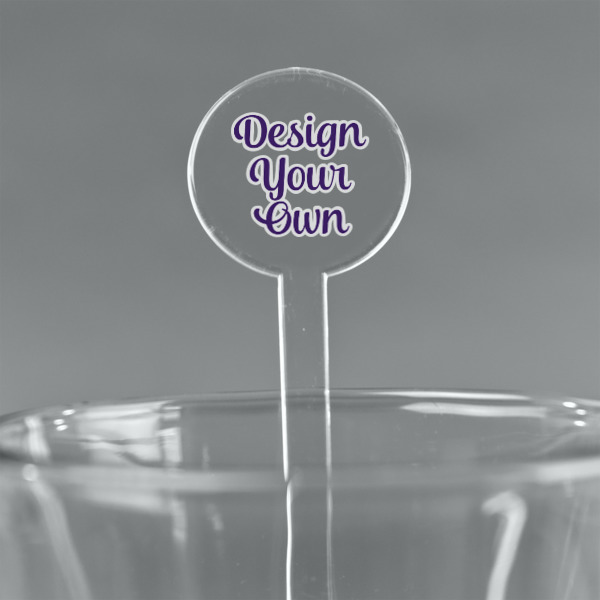 Custom Design Your Own 7" Round Plastic Stir Sticks - Clear