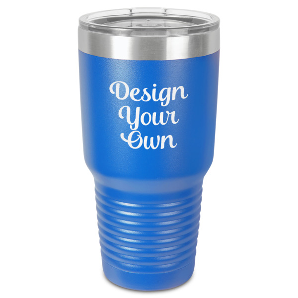 Custom Design Your Own 30 oz Stainless Steel Tumbler - Royal Blue - Single-Sided