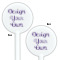 Custom Design - White Plastic 5.5" Stir Stick - Double Sided - Round - Front & Back