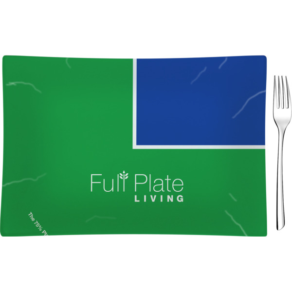 Custom Design Your Own Glass Rectangular Appetizer / Dessert Plate - Single