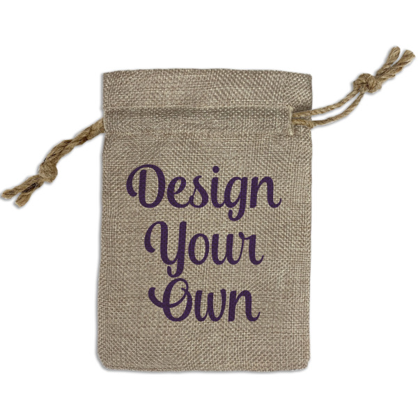 Custom Design Your Own Burlap Gift Bag - Small - Single-Sided