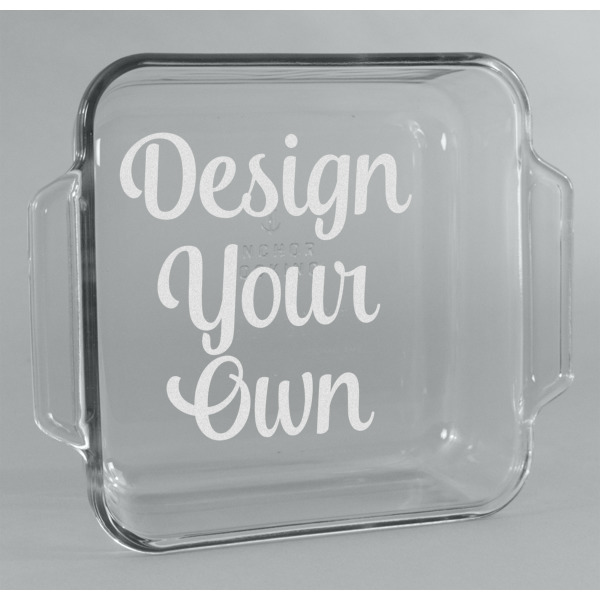 Custom Design Your Own Glass Cake Dish with Truefit Lid - 8in x 8in