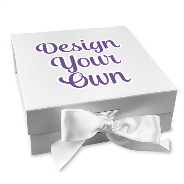 Custom Design Your Own Gift Box with Magnetic Lid - White